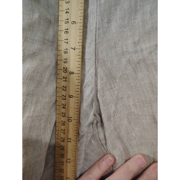 J. Jill Linen Women's Pull On Elastic Waist Pockets Natural Linen Pants Medium P - Picture 5 of 9